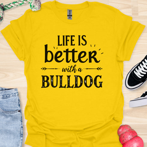 Life is better with a bulldog - V7 - Simple T-Shirt